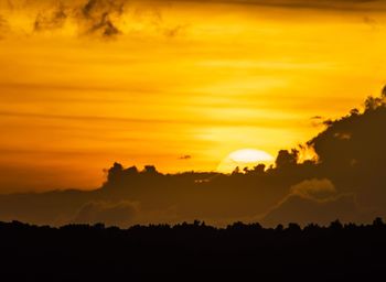 Scenic view of dramatic sky during sunset