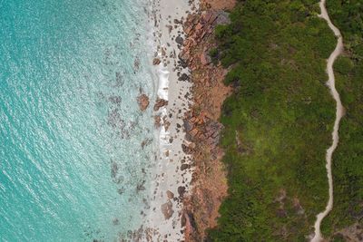 High angle view of beach