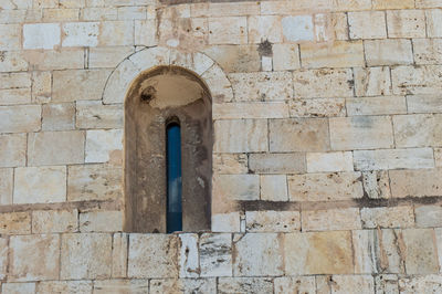 Low angle view of old building wall