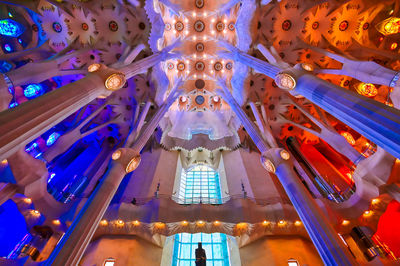 Low angle view of illuminated ceiling of building