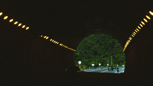 View of illuminated lights at night