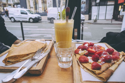 Close-up of drink on table