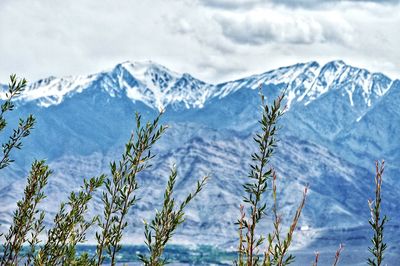 Scenic view of mountains against sky