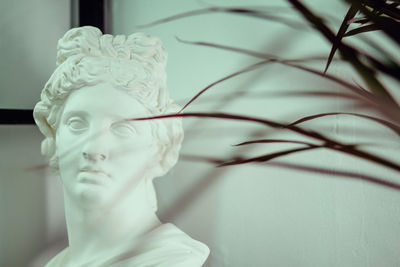 Close-up of statue against wall