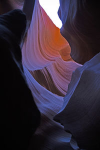 Low angle view of purple rock formation