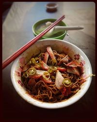 Close-up of served food