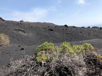 Scenic view of land against sky
