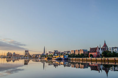 Reflection of buildings in river