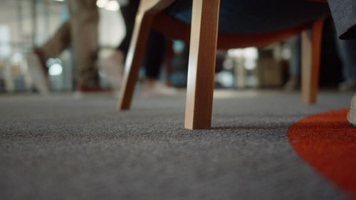 Close-up of wooden table