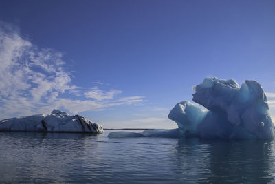 Iceberg in sunny day in jokulsarlon lagoon, iceland.