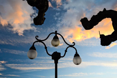 Low angle view of silhouette leaves against sky