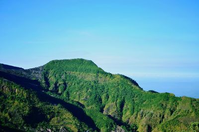 Scenic view of mountains against clear sky