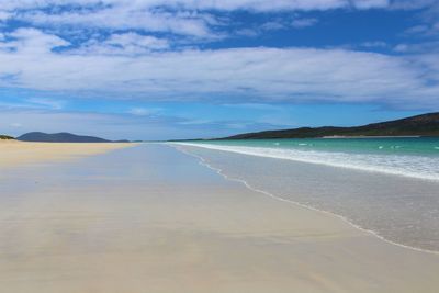 Scenic view of beach against sky