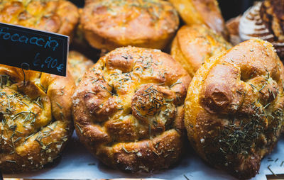 Close-up of bread for sale