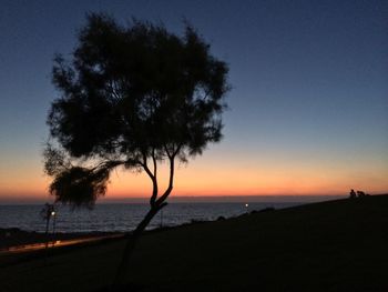 Scenic view of sea at sunset