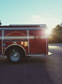 Fire engine against sky