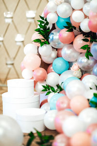 Close-up of multi colored balloons