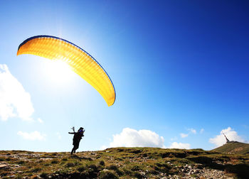 Paraglider on mountain