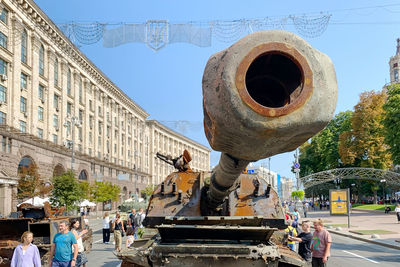 Russian battle tank knocked and destroyed during war ukraine against russian aggression. 