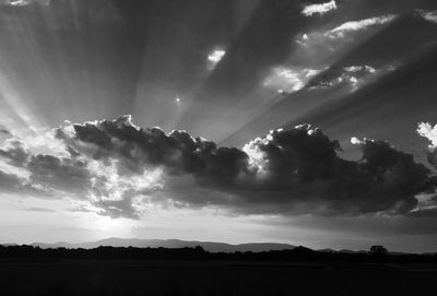 Scenic view of silhouette landscape against sky