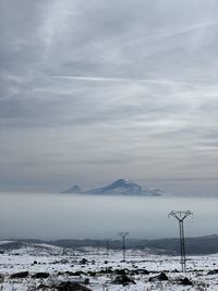 Low clouds ararat mountain 