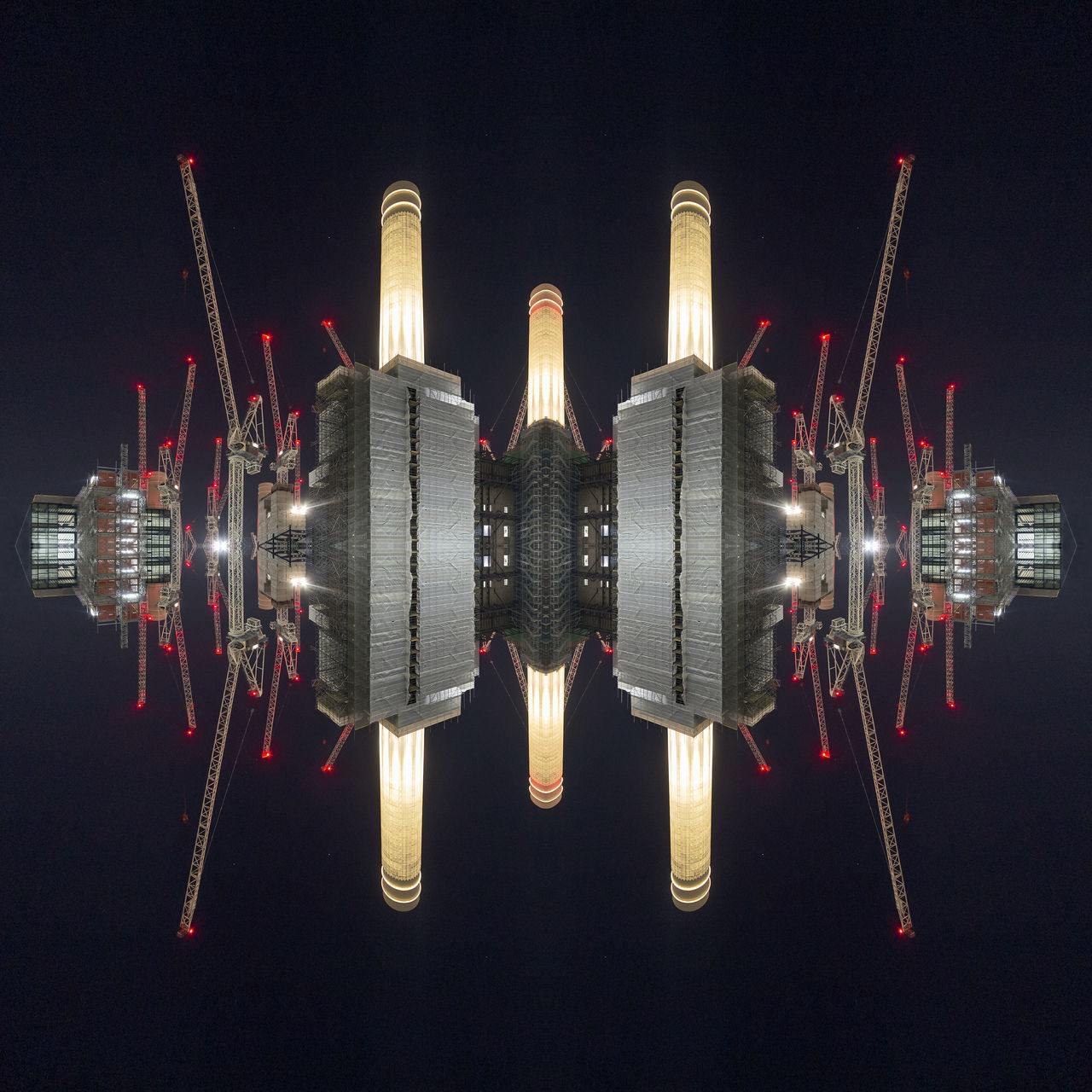 illuminated, night, no people, black background, built structure, studio shot, architecture, building exterior, technology, reflection, close-up, lighting equipment, shape, pattern, design, glowing, sky, symmetry, electrical equipment, skyscraper