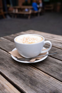 Close-up of coffee on table