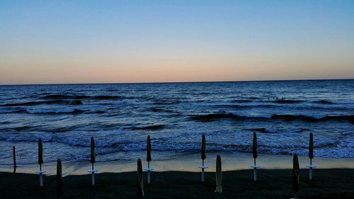 Scenic view of sea at sunset