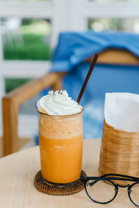 Close-up of drink on table