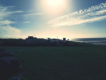 Scenic view of beach against sky