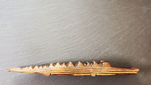 High angle view of wood on table