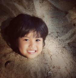 Portrait of cute girl smiling