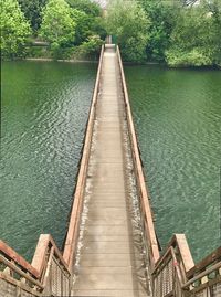 View of pier over lake