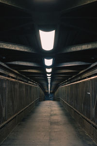 Empty illuminated tunnel