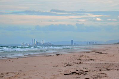 Scenic view of beach against sky