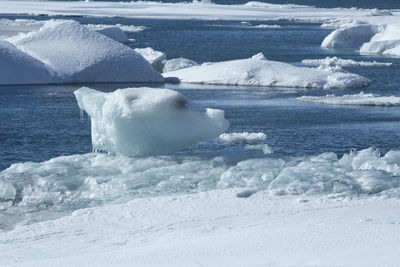 Glacier lagoon jokulsarlon, iceland in wintertime