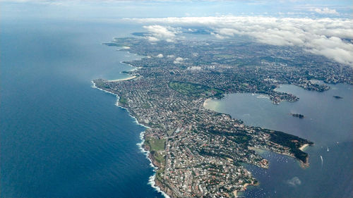 Aerial view of bay