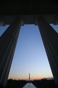 Low angle view of built structure against blue sky