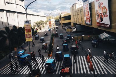 Cars on street in city