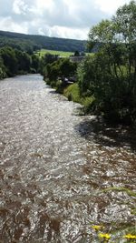 River amidst trees against sky