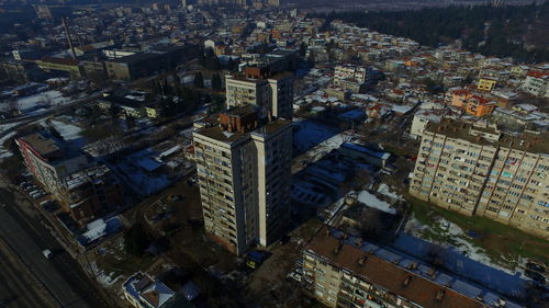 High angle view of city