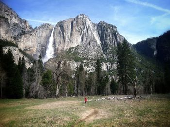 Scenic view of landscape with mountains in background