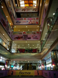 Low angle view of illuminated ceiling