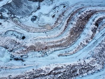 Full frame shot of ice on rock