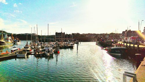 Boats in harbor