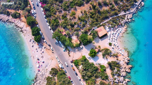 High angle view of beach