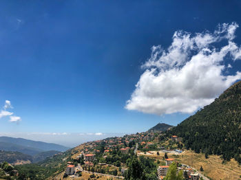 Aerial view of townscape against sky