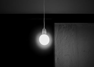 Low angle view of electric lamp
