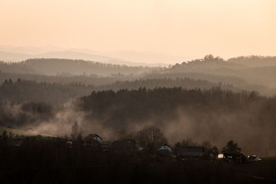 Rural scene at sunset