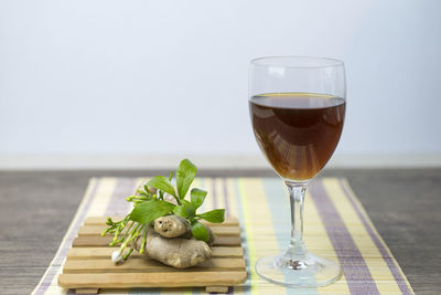 Close-up of drink on table